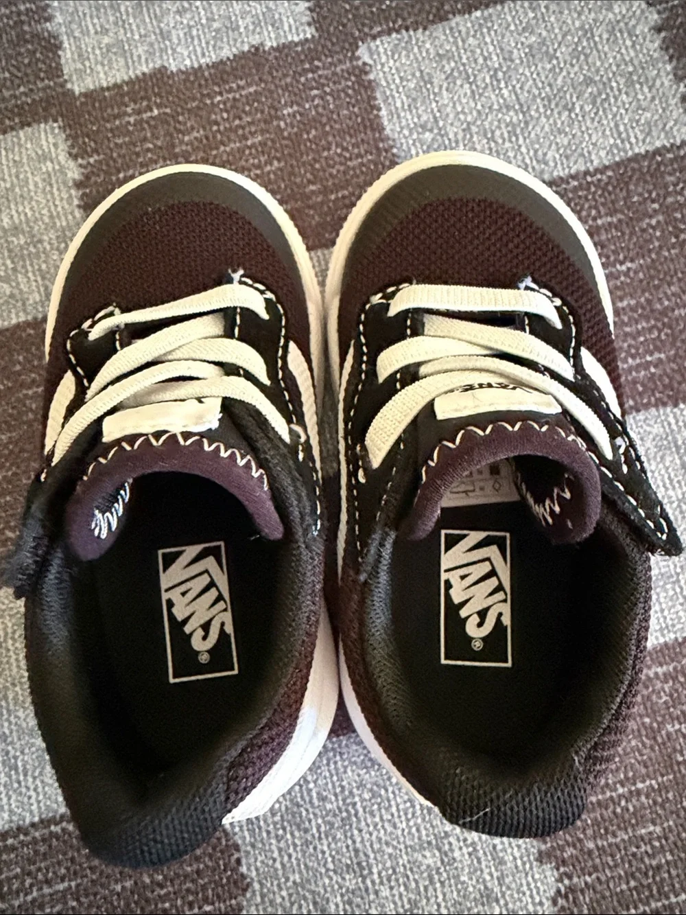 Vans Kids Black and White Mesh Low-Top Sneakers